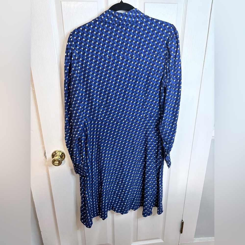 Boden Pocket Detail Shirt Dress | Mazarine Blue Terrace Swirl | Size 12R | NWT - Picture 10 of 13
